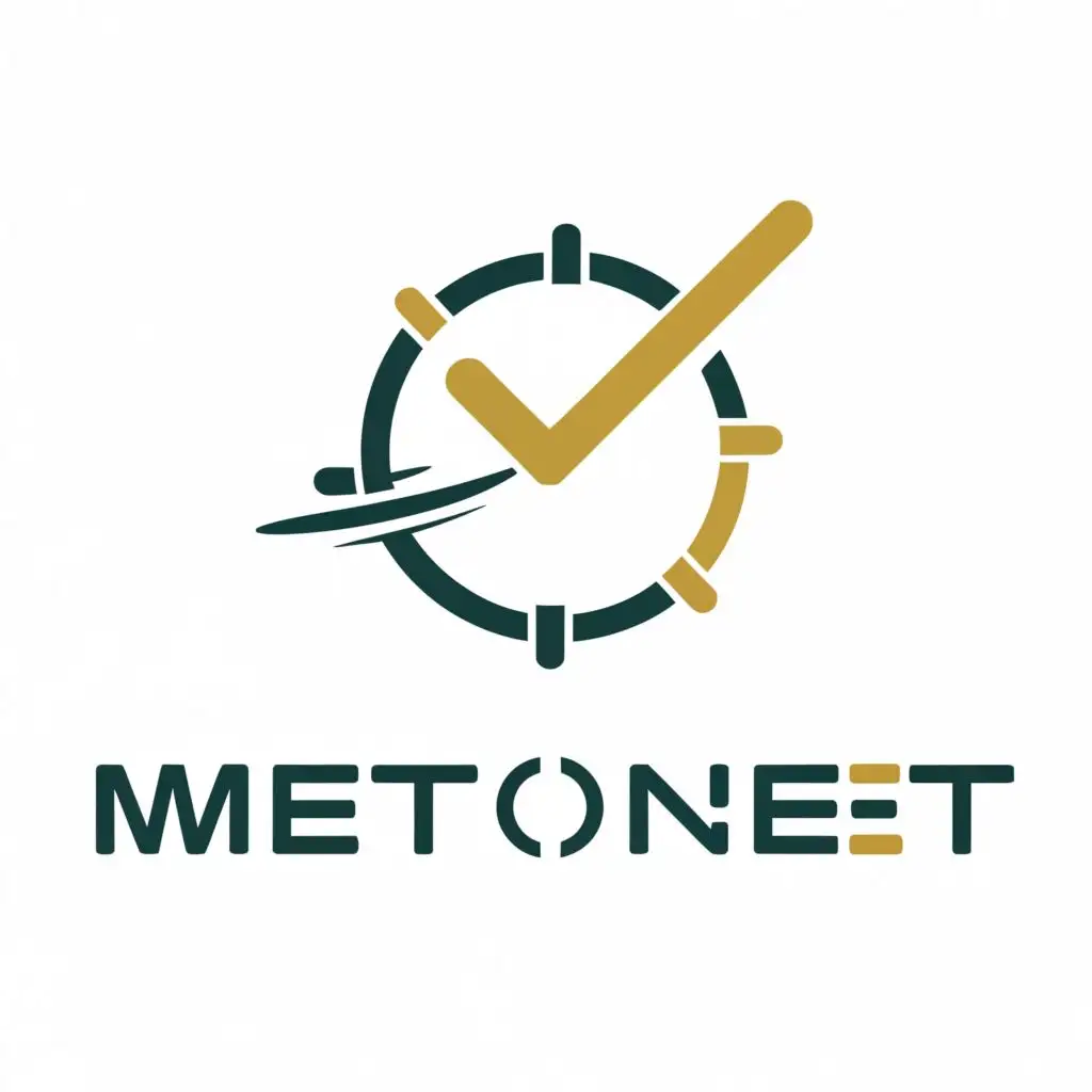 logo, checkmark in ring, with the text "Metronet", typography, be used in Technology industry