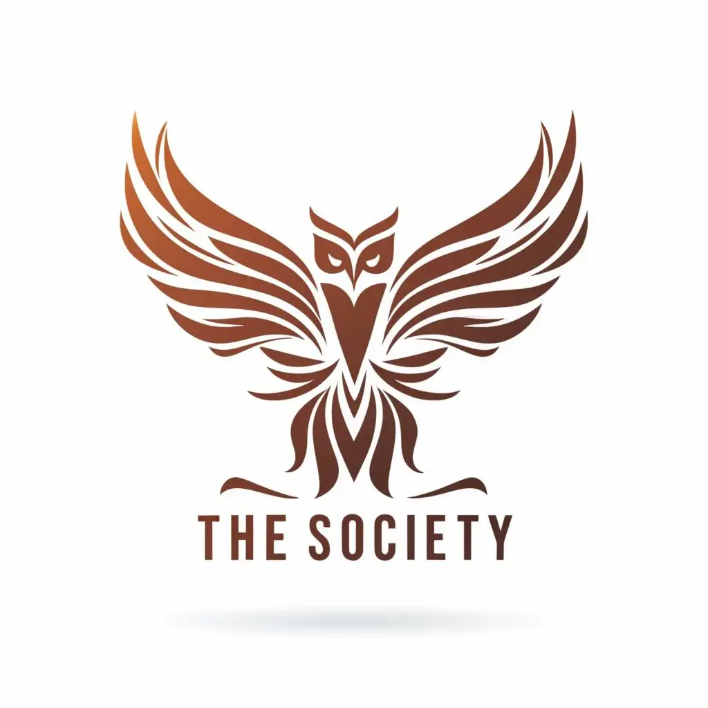 logo, phoenix and owl, with the text "The Society", typography, be used in Technology industry