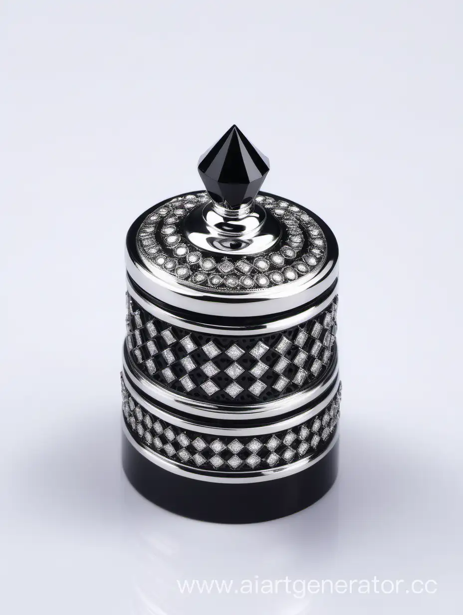 Elegant-Zamac-Perfume-Decor-with-Black-and-White-DiamondCut-Cap