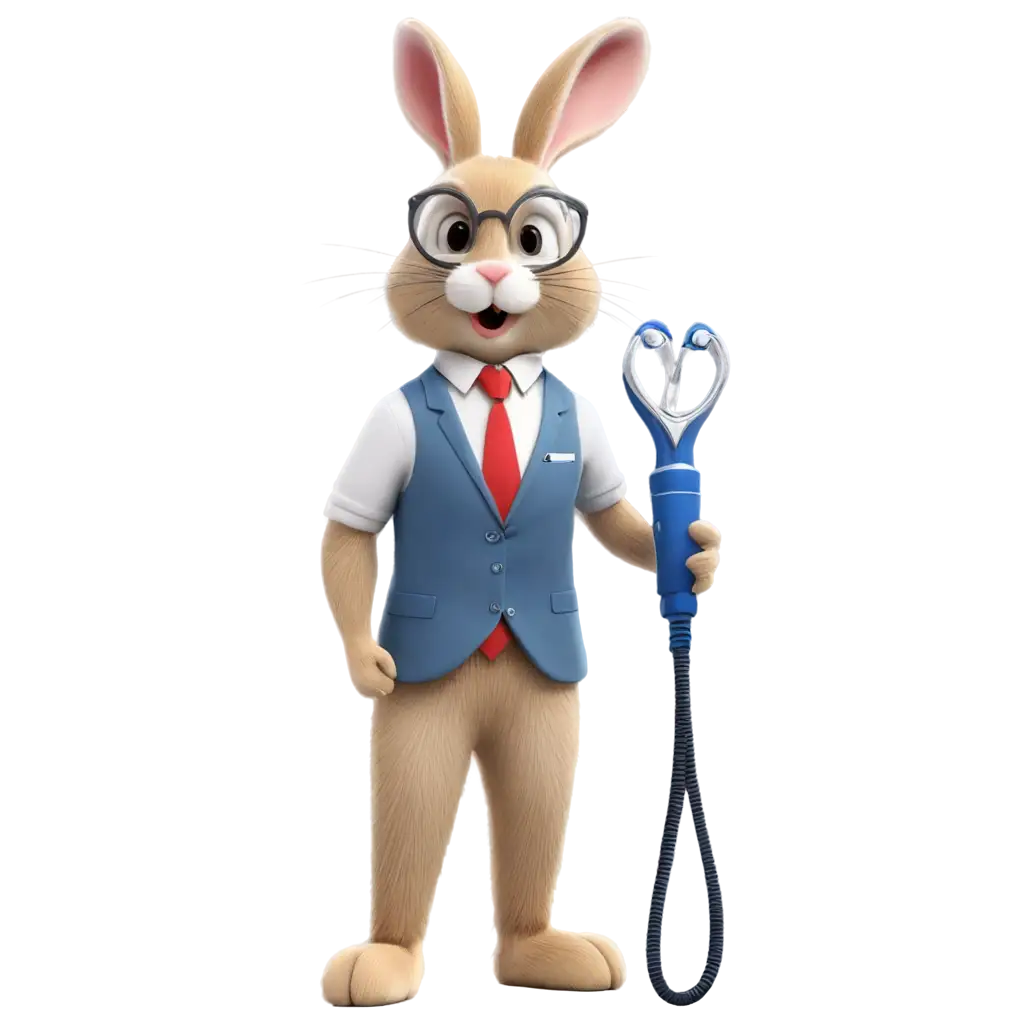 Explore-the-Clarity-and-Detail-PNG-Image-of-a-Rabbit-with-a-Stethoscope