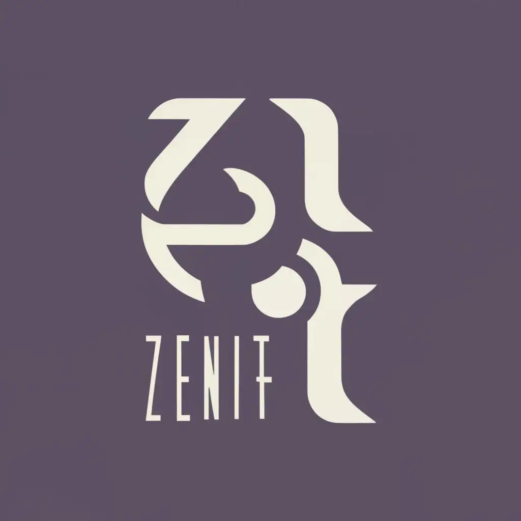 logo, Korean japan style, with the text "Zenith", typography