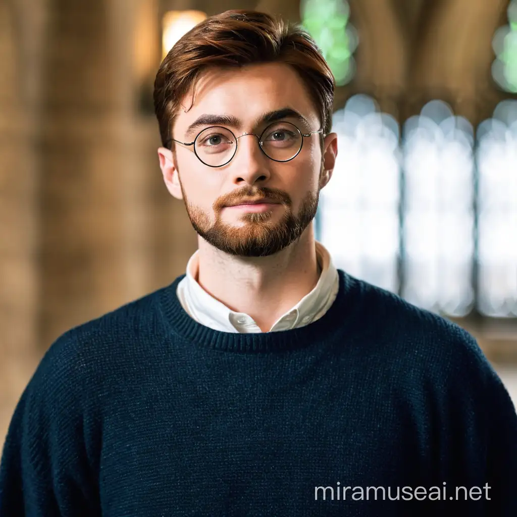 WizardInspired Character Portrait Resembling Harry Potter with No Beard