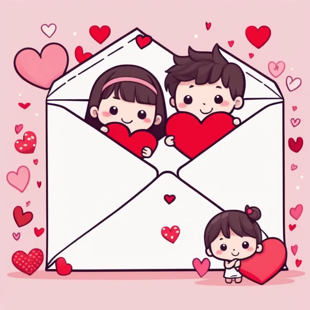 Valentine's letter cartoon cute love