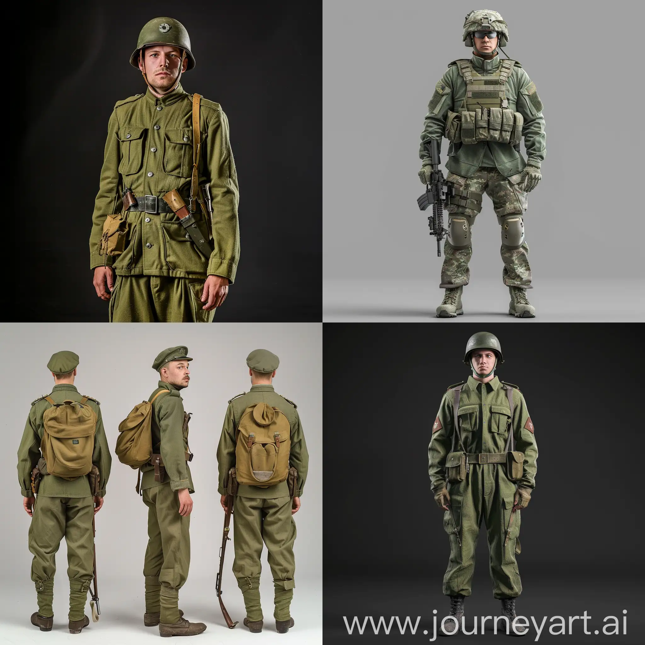 Military-Soldier-in-Olive-Green-Uniform-Standing-Tall