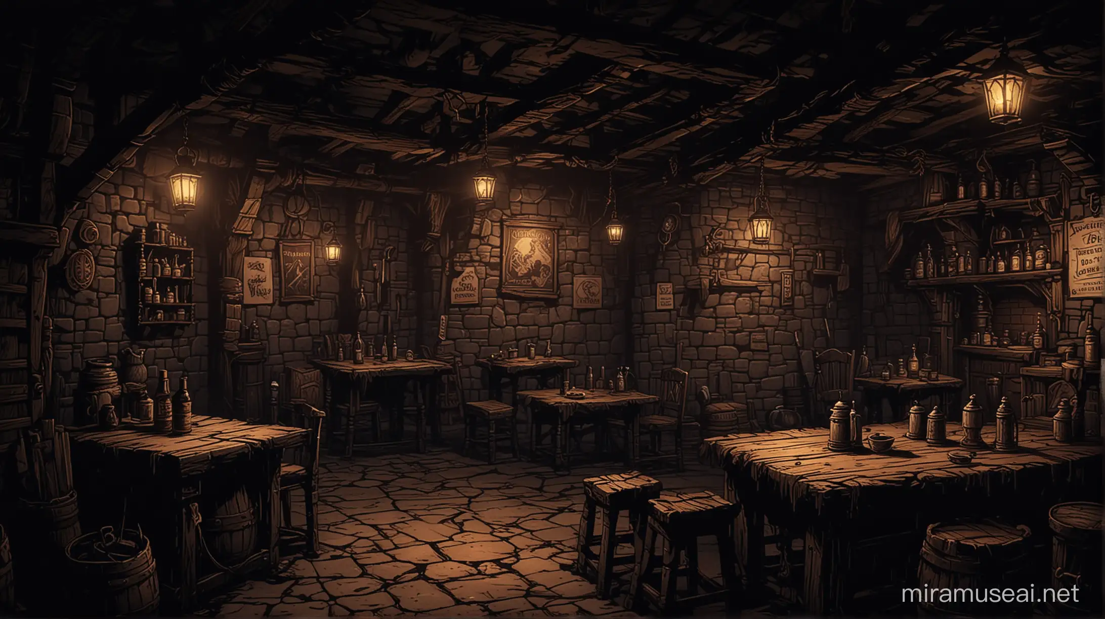 Gothic Tavern Ambiance with Eerie Lighting and Medieval Patrons | MUSE AI