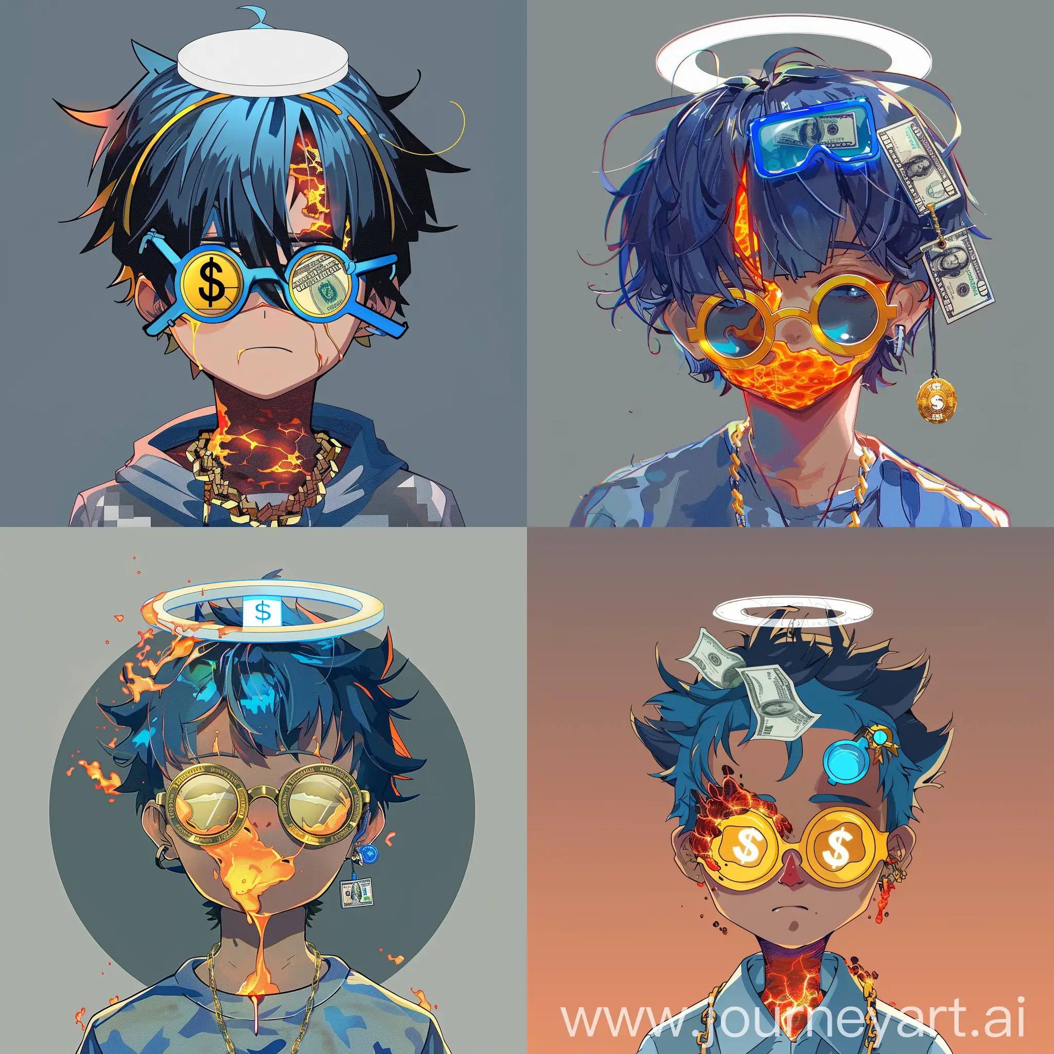 Anime-Style-Portrait-Boy-with-Lava-Face-DollarShaped-Glasses-and-Halo