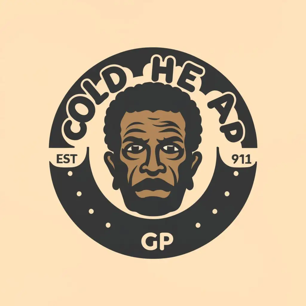 a logo design,with the text "OldHead_GP", main symbol:A balding old black man’s head within a big circle.,Minimalistic,be used in Entertainment industry,clear background