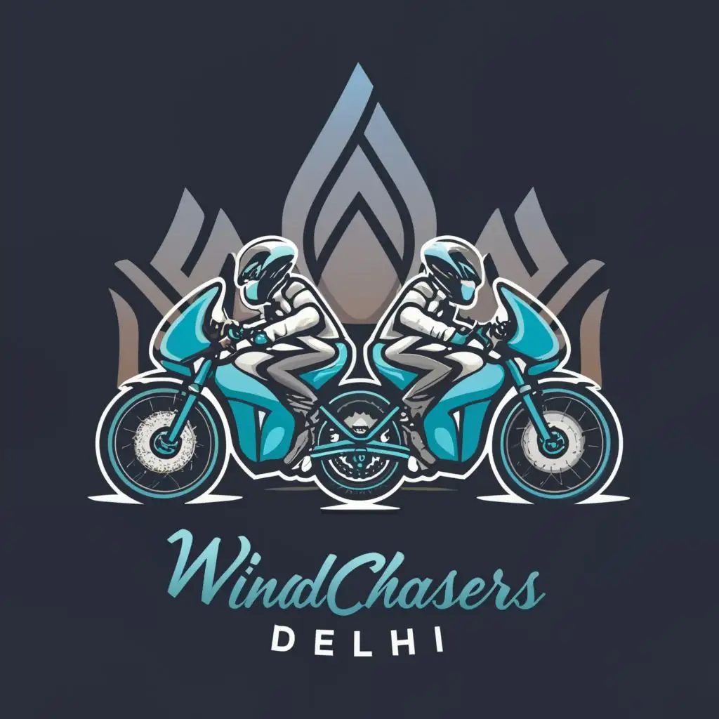 LOGO-Design-for-Windchasers-Delhi-Rousing-Motorcycle-Duel-with-Riders-Minimalist-Aesthetic