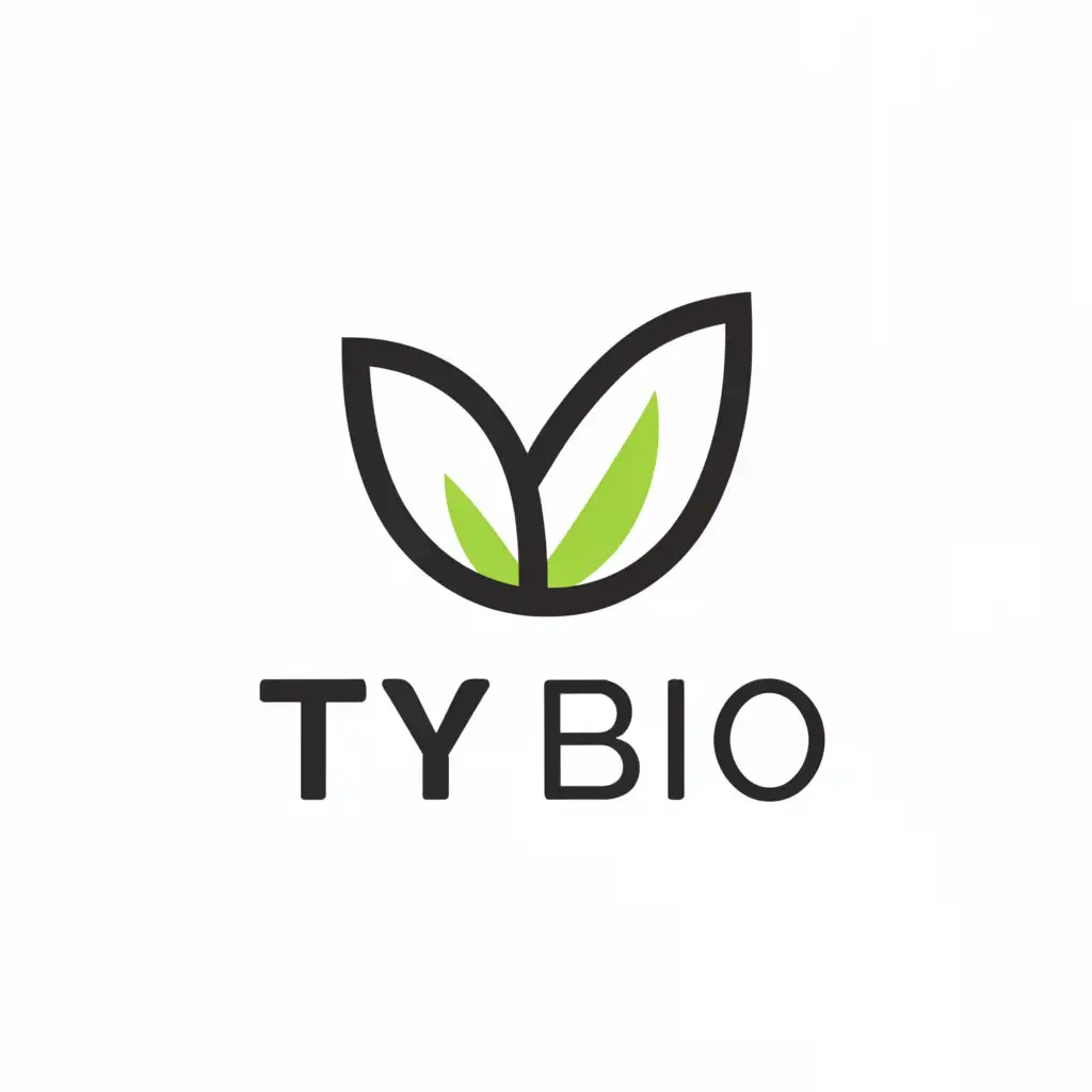 a logo design,with the text "TY BIO", main symbol:Leaf,Minimalistic,be used in Technology industry,clear background