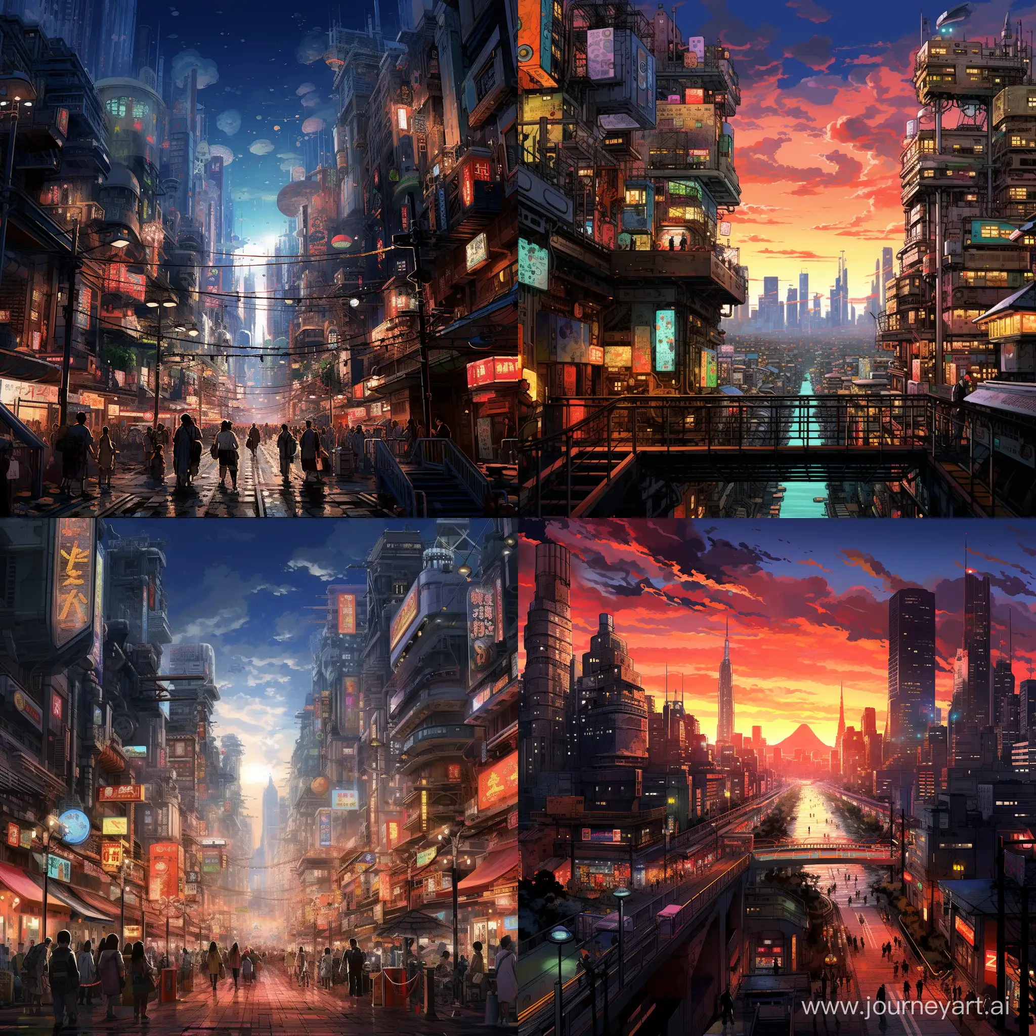 (masterpiece), (best quality), (ultra-detailed), anime illustration of a dystopian Tokyo city