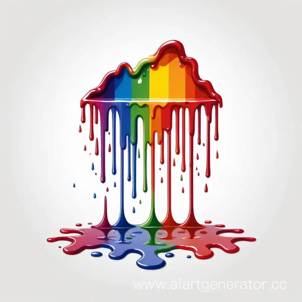 Simple vector building of a rainbow blood paint dripping. white background.
