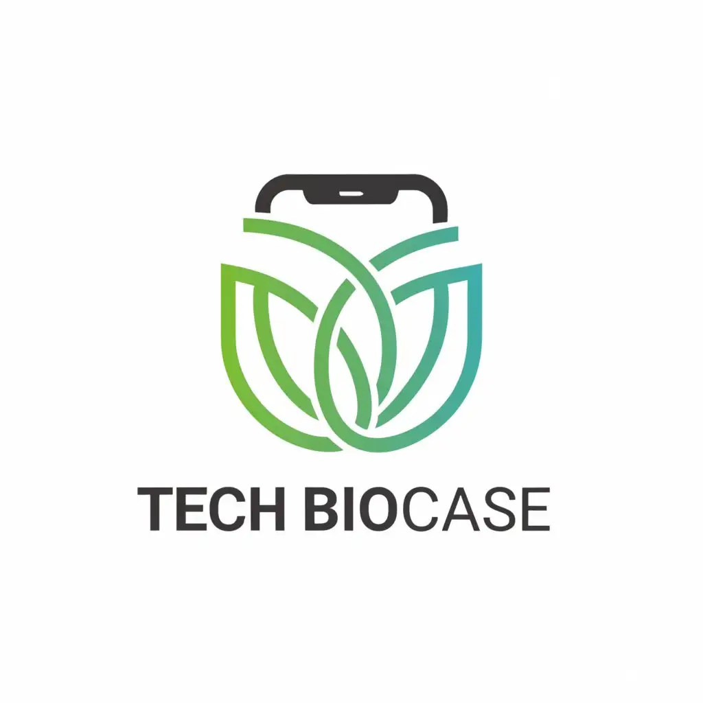 a logo design,with the text "Tech Biocases", main symbol:biodegradable phone cases,Moderate,be used in Technology industry,clear background