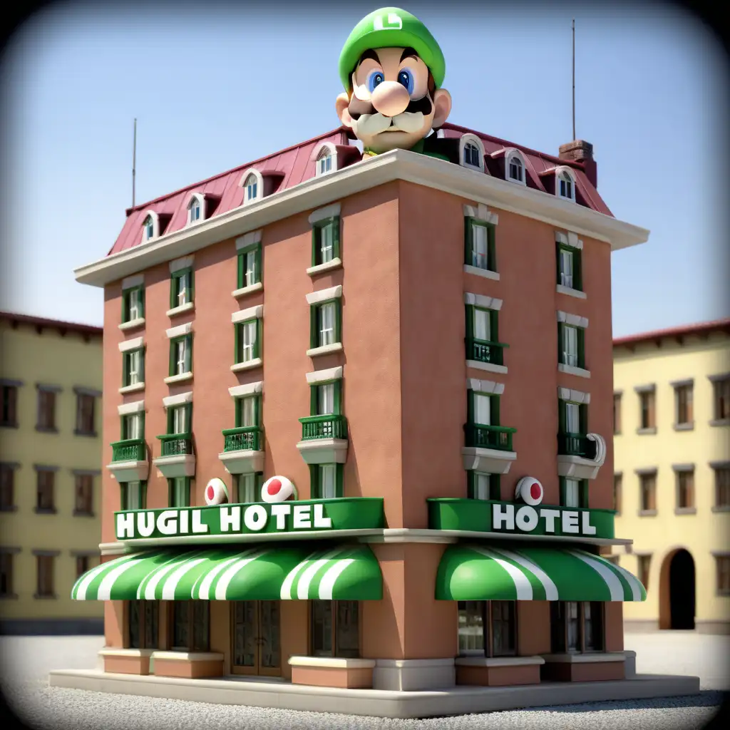 Exquisite Miniature Model of Luigi Hotel Artistic Masterpiece
