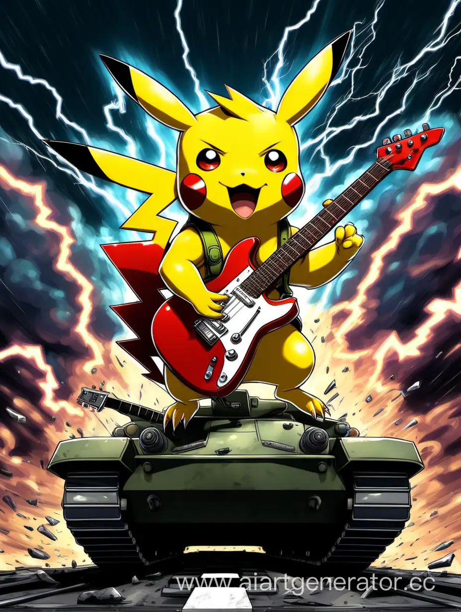 Electric-GuitarWielding-Pikachu-Rides-Thunderous-Tank-in-a-Fit-of-Fury