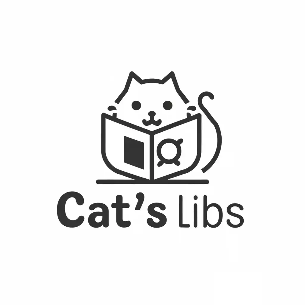 LOGO-Design-For-Cats-Libs-Feline-Charm-with-Literary-Flair