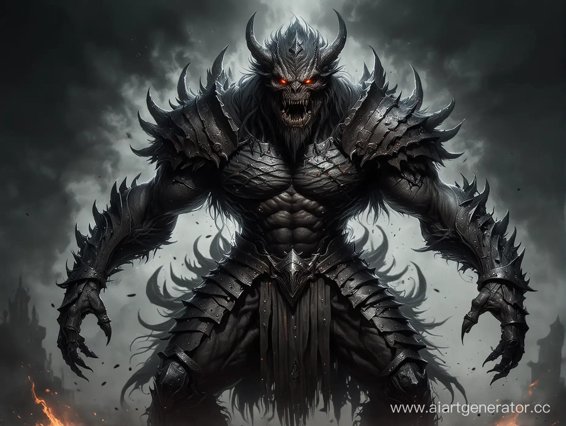 Terrifying-Hellish-Monster-Armored-in-Dark