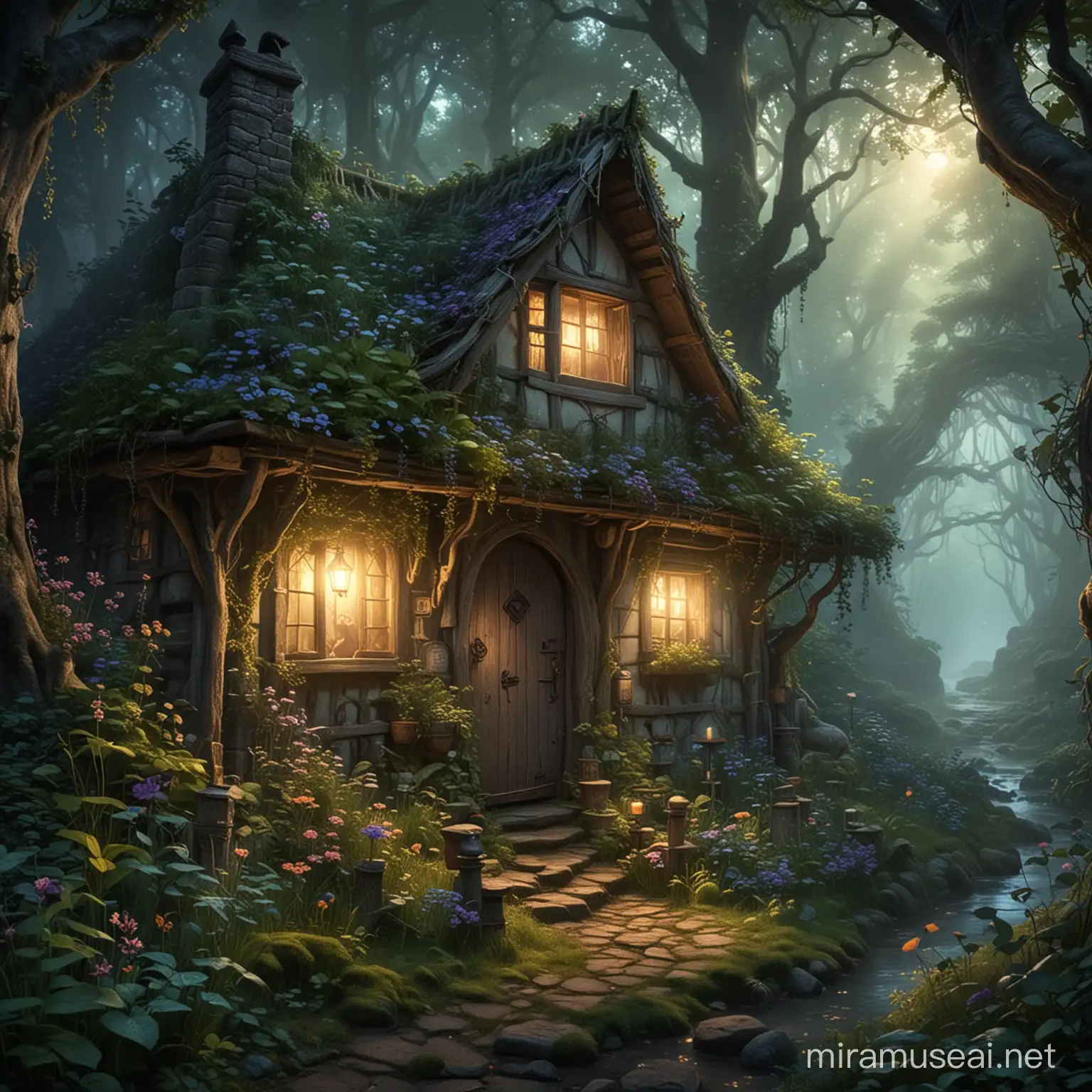 , Leo stumbled upon a hidden cottage deep in the heart of the enchanted forest. Inside, he discovered a wondrous sight: a kindly witch named Elara, whose mystical powers were said to make dreams come true.
