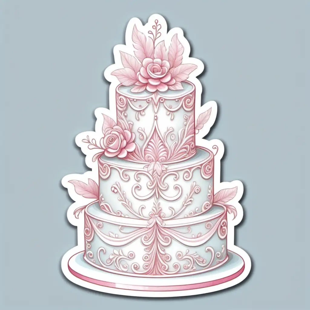 Beautiful cake in soft pink and ivory with bride, groom and fairies. |  Festa, Fadas