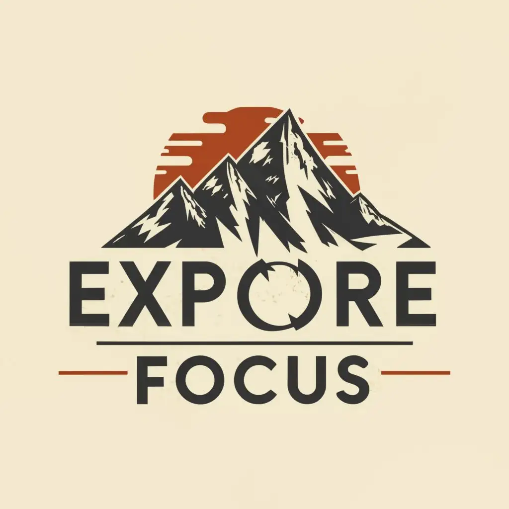 logo, mountains, with the text "Explore Focus", typography, be used in Travel industry