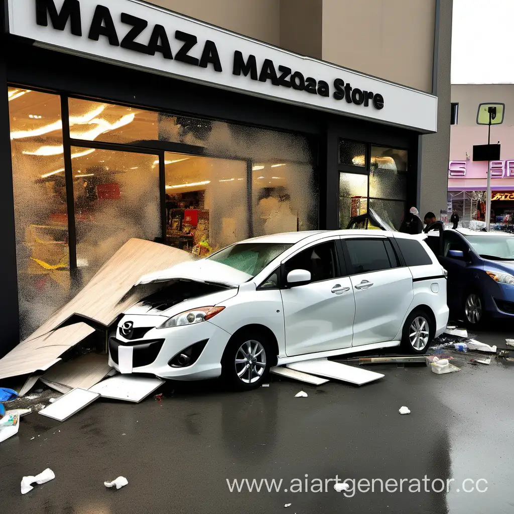 Mazda 5 врезалась в магазин и умер человек