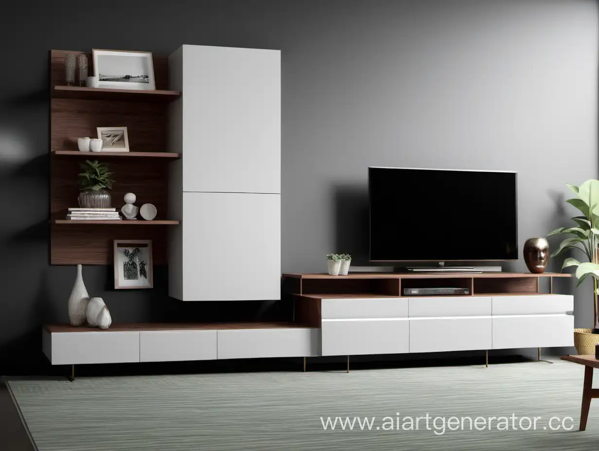 Contemporary-WallMounted-TV-Unit-with-Stylish-Cabinet-in-Modern-Living-Room