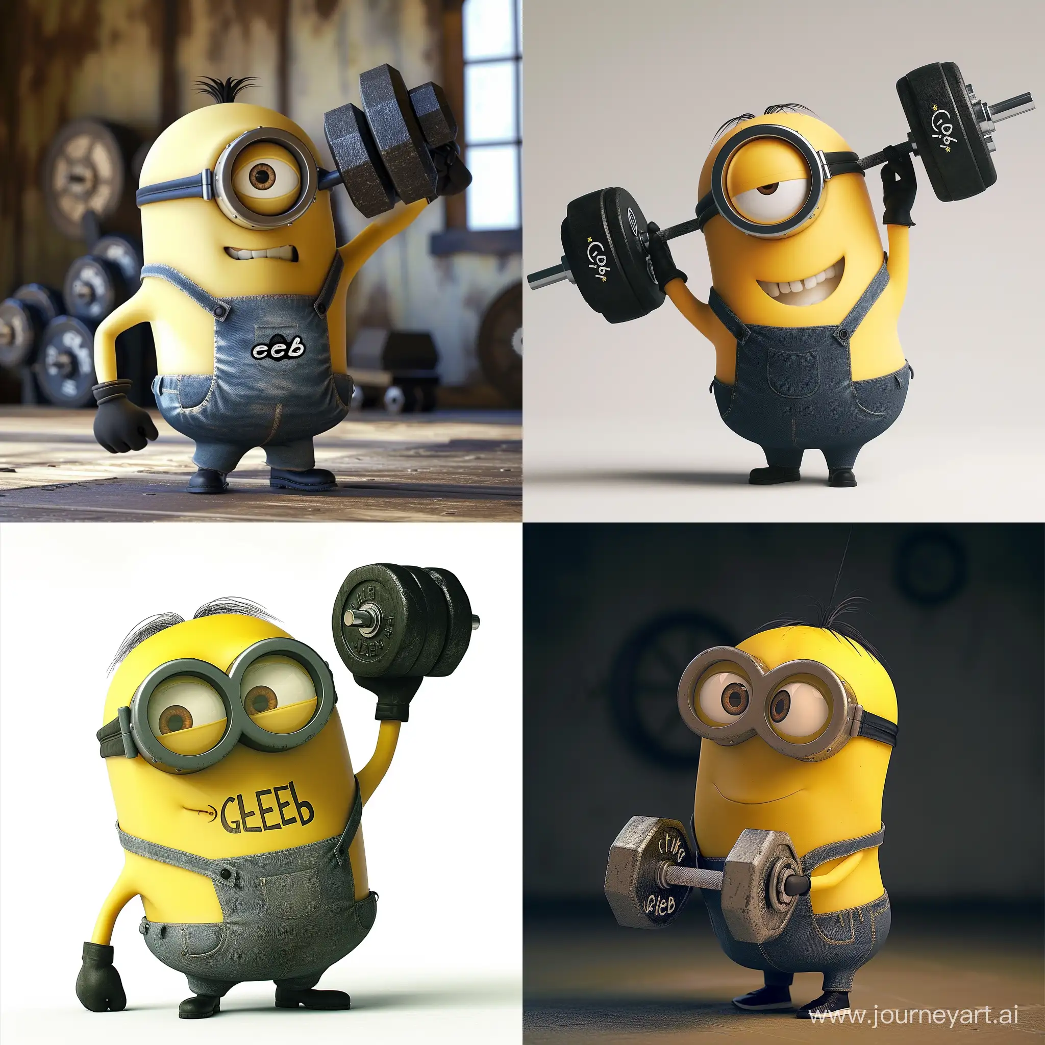Muscular-Minion-Gleb-Pumping-Iron-with-a-Dumbbell