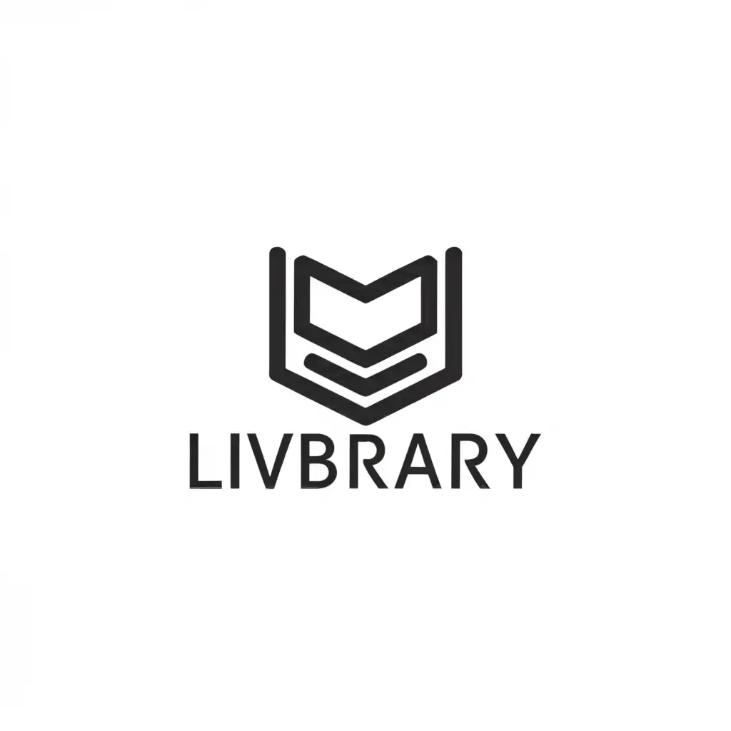 a logo design,with the text "LivBrary", main symbol:book or library,Minimalistic,clear background