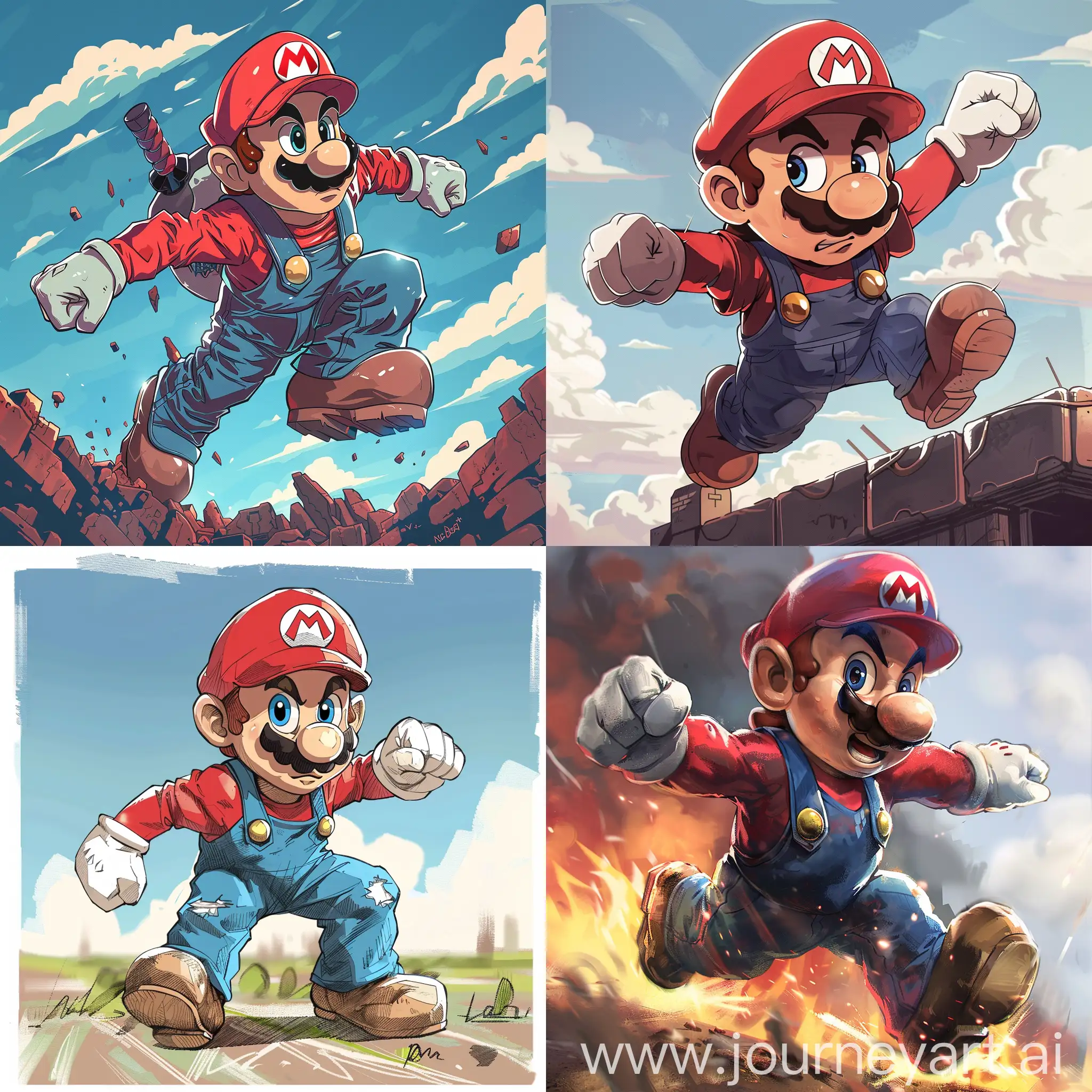 Mario in a Bara art style