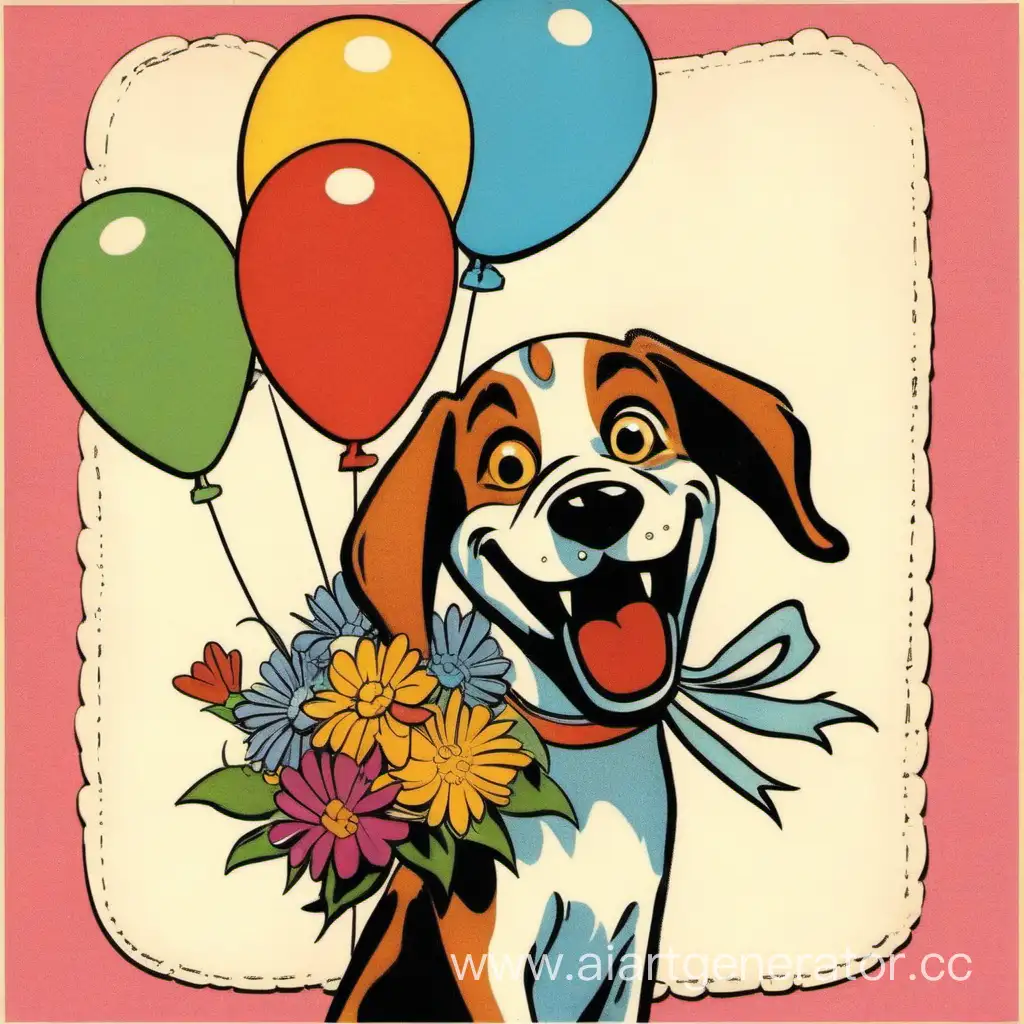 Dog-with-Birthday-Bouquet-and-Balloons