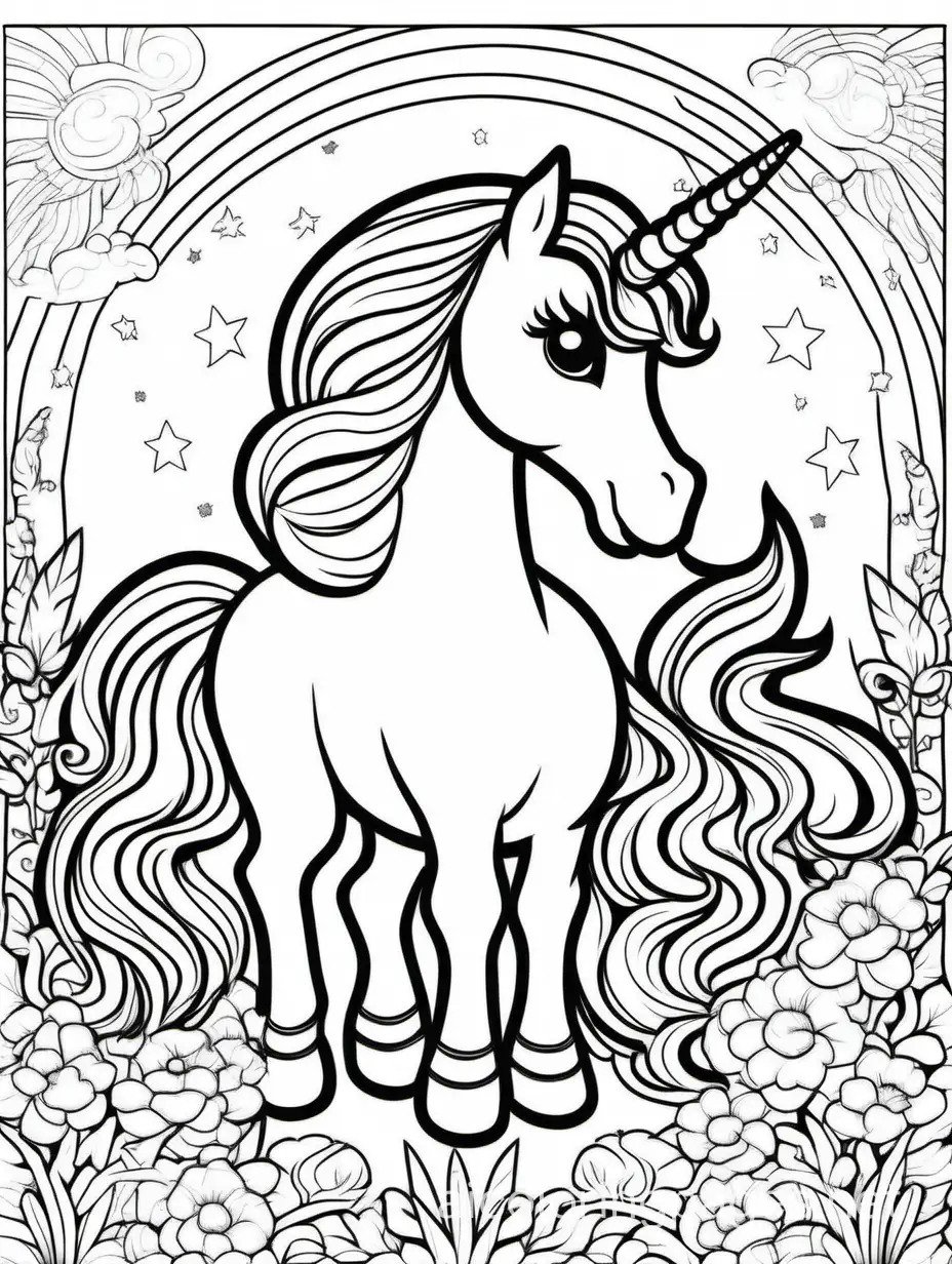 Simple-Unicorn-Coloring-Page-for-Kids-on-White-Background