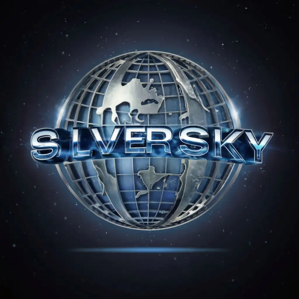 a logo design,with the text "SILVERSKY ENTERTAINMENT  ", main symbol:LETTER S WITH CIRCLE AND GLOBE,complex,be used in Entertainment industry,clear background