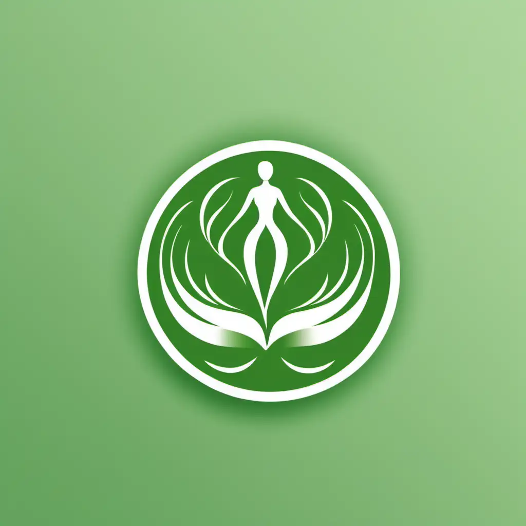 Calming Green Feminine Wellness Logo Featuring Womans Curve Icon