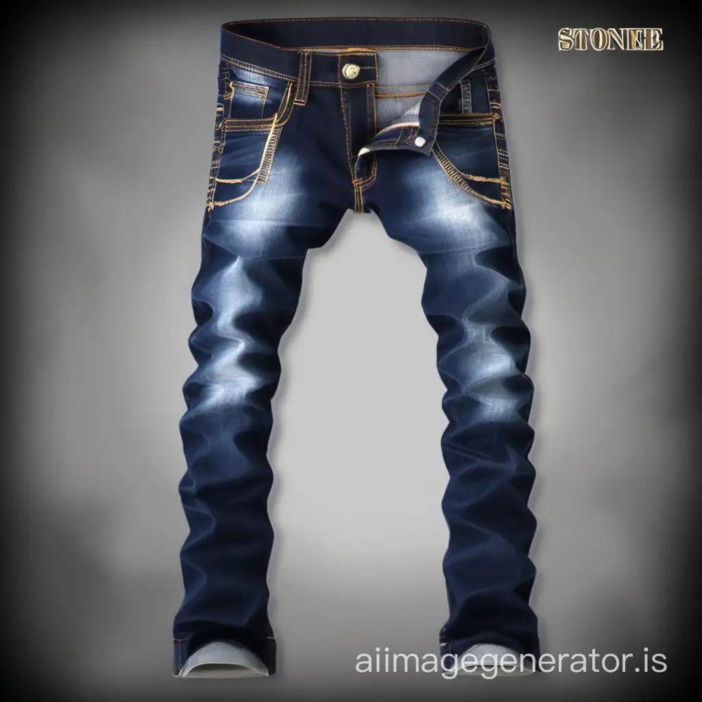 Trendy-Mens-Stone-Washed-Denim-with-Contrast-Stitching