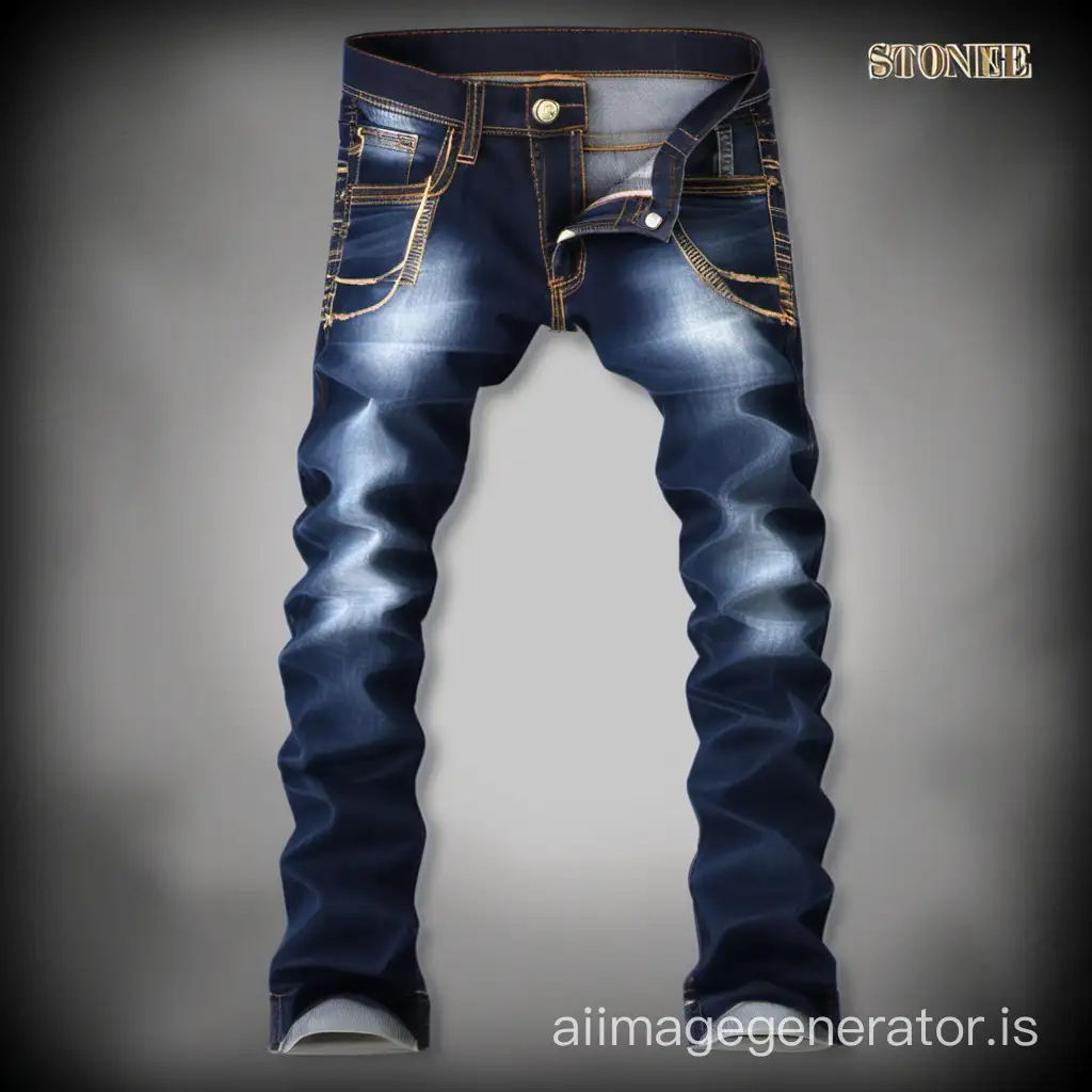 Trendy & stylish Stone Washed  denim having contrast stitching for men.