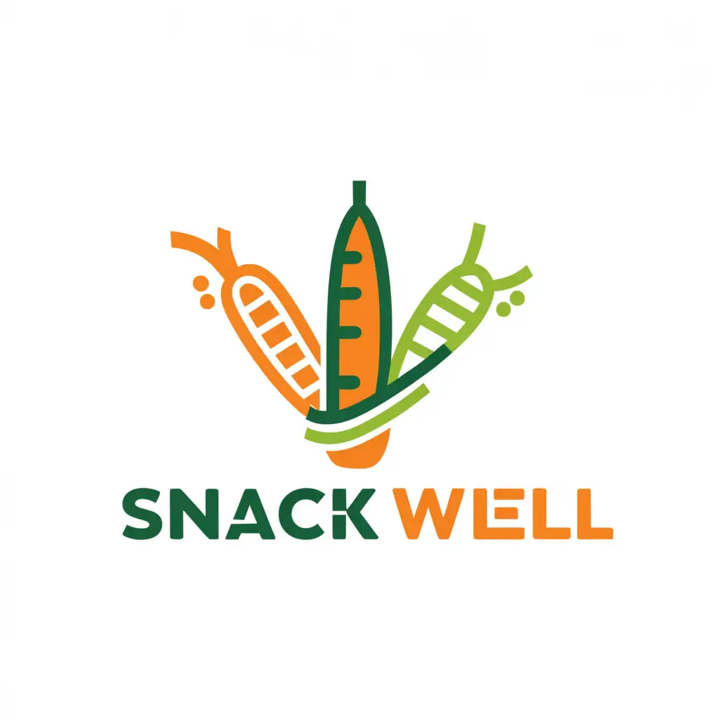 a logo design,with the text "Snack Well", main symbol:Snacks, Vegetables,complex,be used in Restaurant industry,clear background