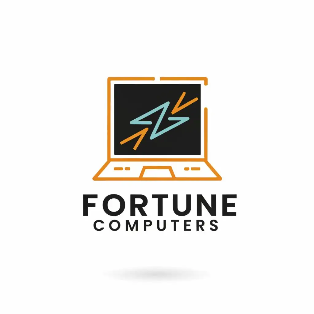 a logo design,with the text "Fortune Computers", main symbol:computer education institute,Minimalistic,be used in Education industry,clear background