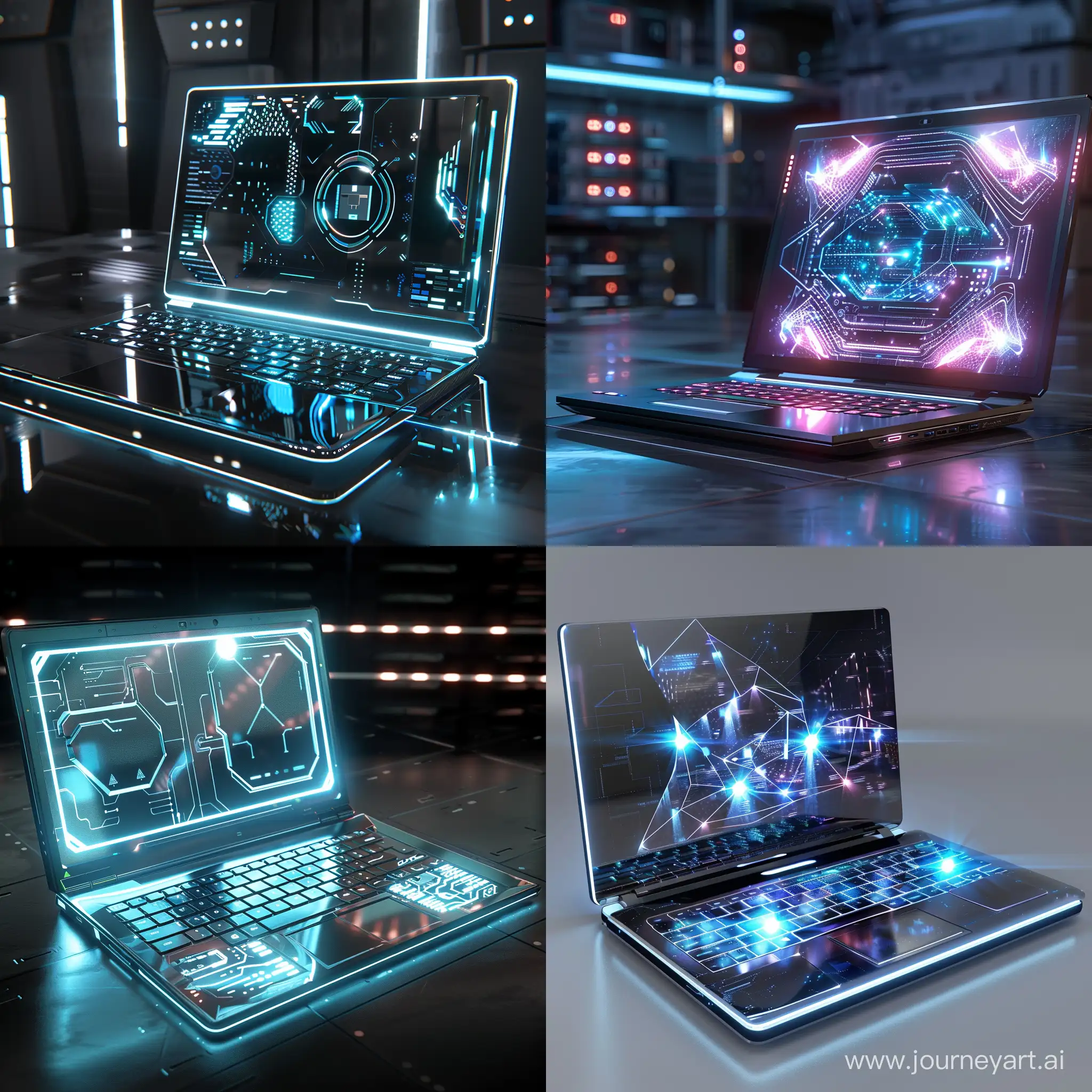 Futuristic laptop, world of high tech, world of smart materials, octane render