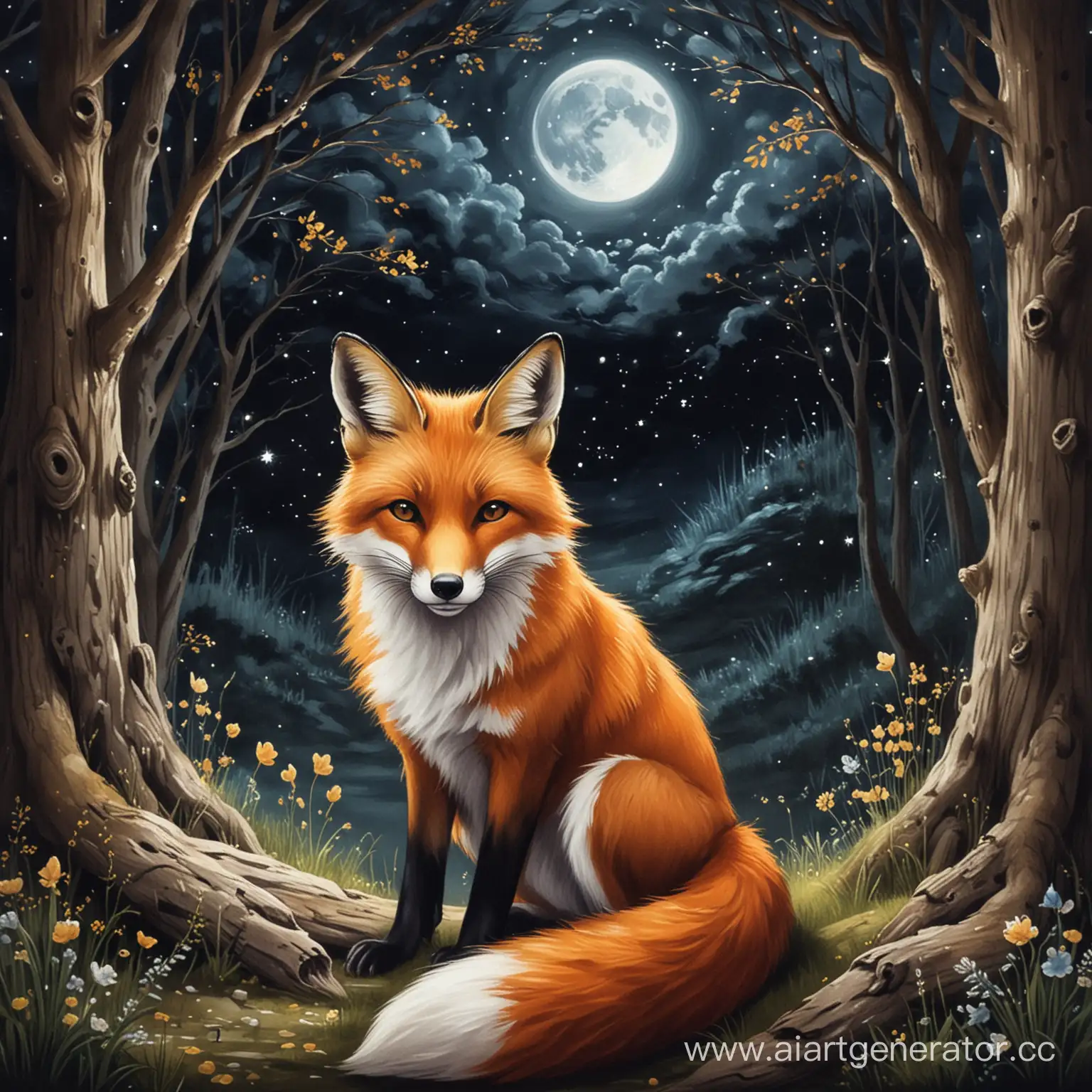 Serenity-Fox-Under-Moonlit-Sky