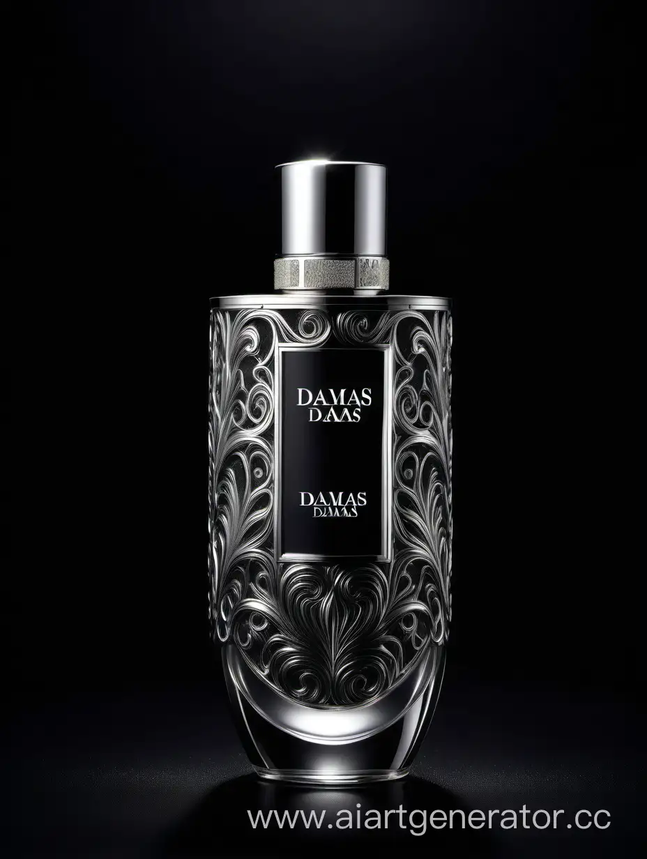 Exquisite-Silver-and-Dark-Matt-Black-Perfume-with-Intricate-3D-Details