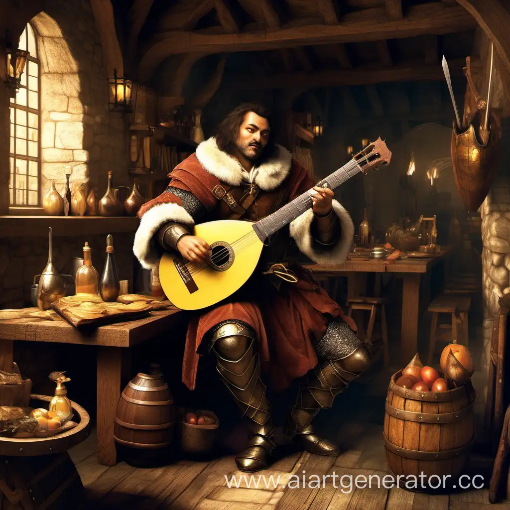 Bard-Playing-Lute-in-Tavern-Scene
