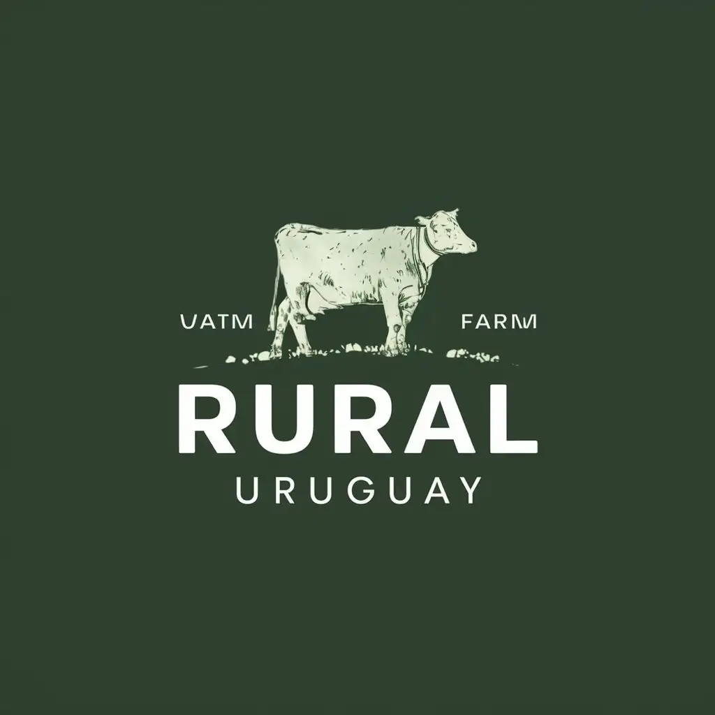 logo, Cow, Farm, Rural, with the text "Rural Uruguay", typography