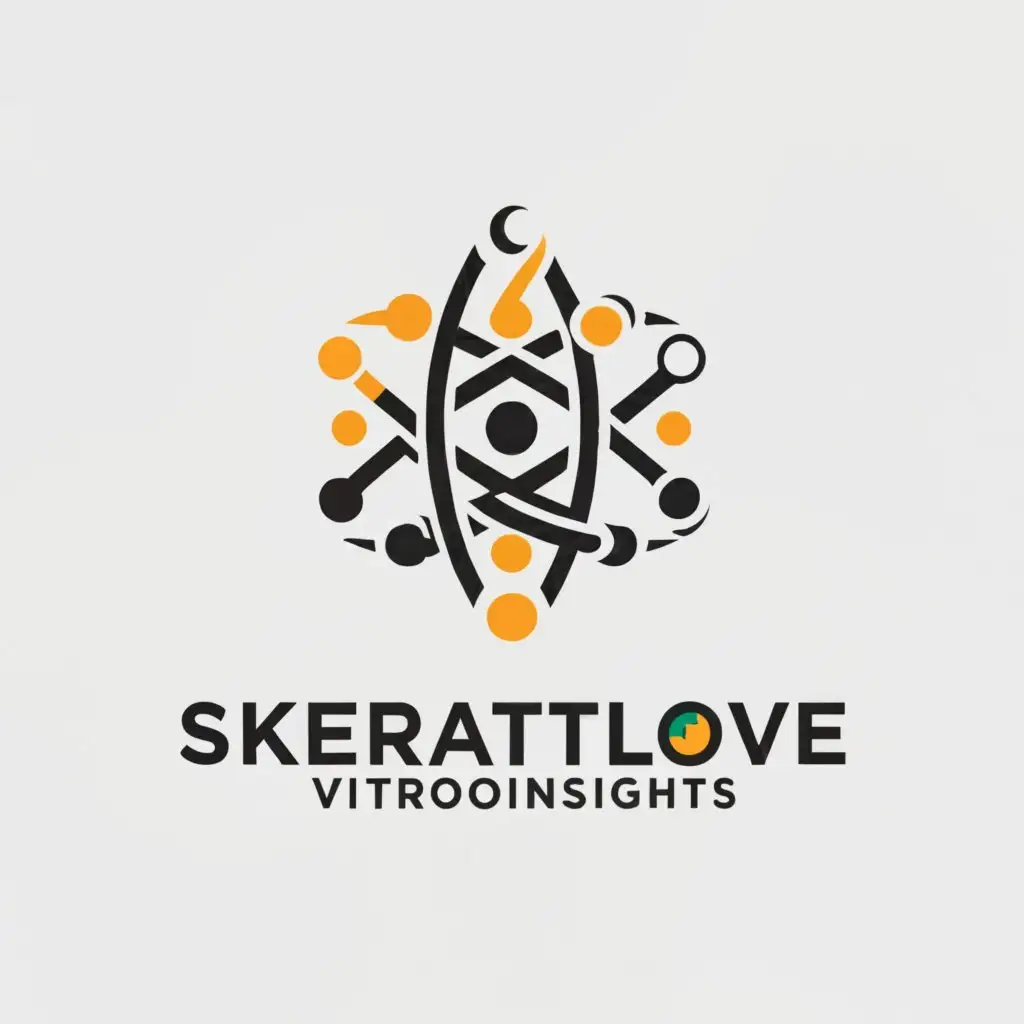 a logo design,with the text "Skerratt-Love VitroInsights", main symbol:The logo for "Skerratt-Love VitroInsights" features a sleek and modern design that reflects expertise and innovation in glass science. At the center of the logo, a stylized atomic molecule structure forms the focal point, representing the scientific foundation of the brand. Surrounding the molecule structure, delicate lines depict the intricate craftsmanship and attention to detail synonymous with Skerratt-Love VitroInsights.,Minimalistic,clear background