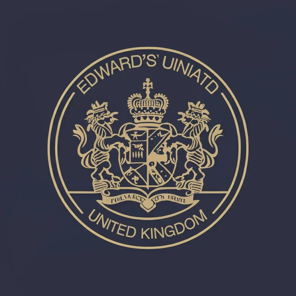 LOGO-Design-For-Edwards-United-Kingdom-Regal-Emblem-with-Union-Jack-Royal-Standard-and-UK-Coat-of-Arms