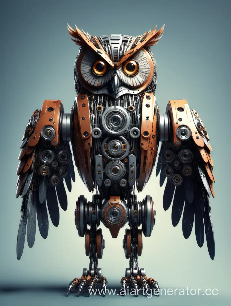 Majestic-and-Fearsome-Robotic-Owl-Sculpture