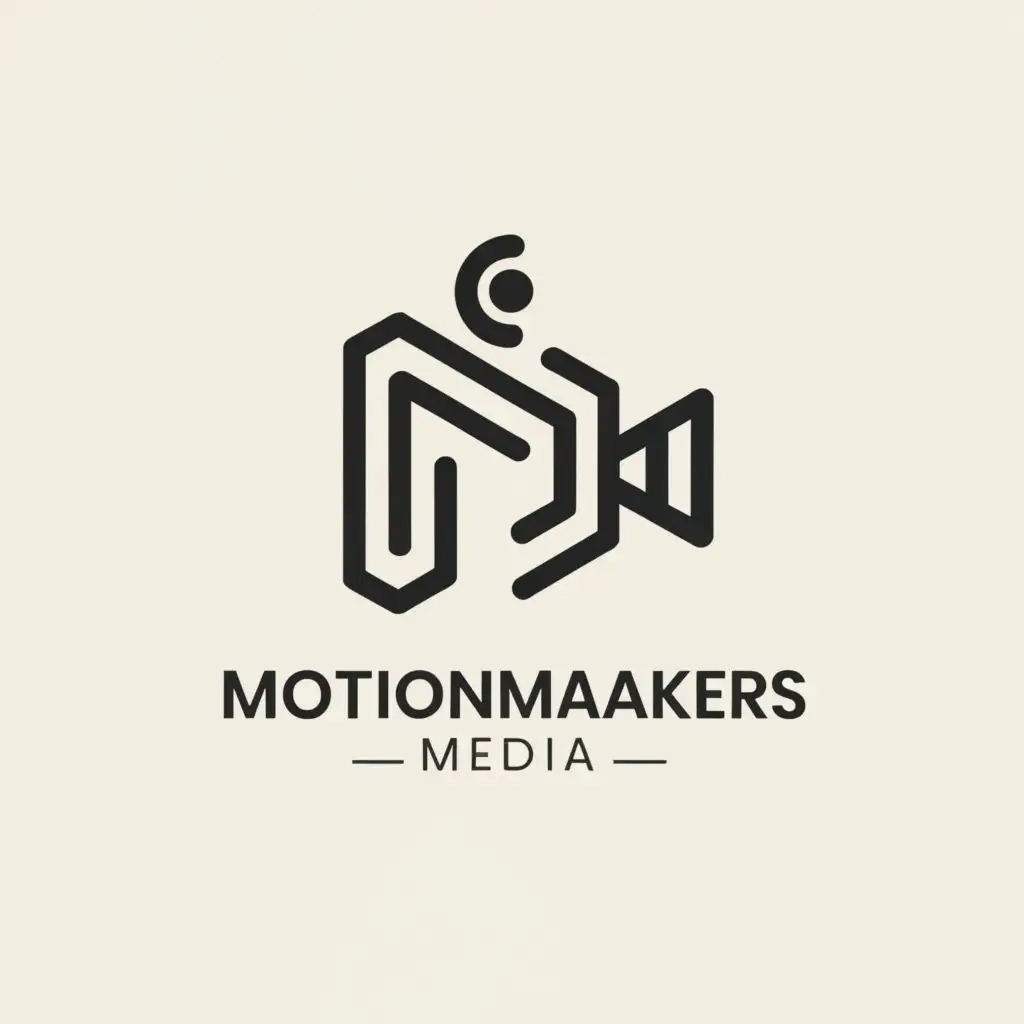 a logo design,with the text 'MotionMakers Media', main symbol:Motion, camera and initial triple M,Minimalistic,be used in Social Media industry,clear background and Black and White