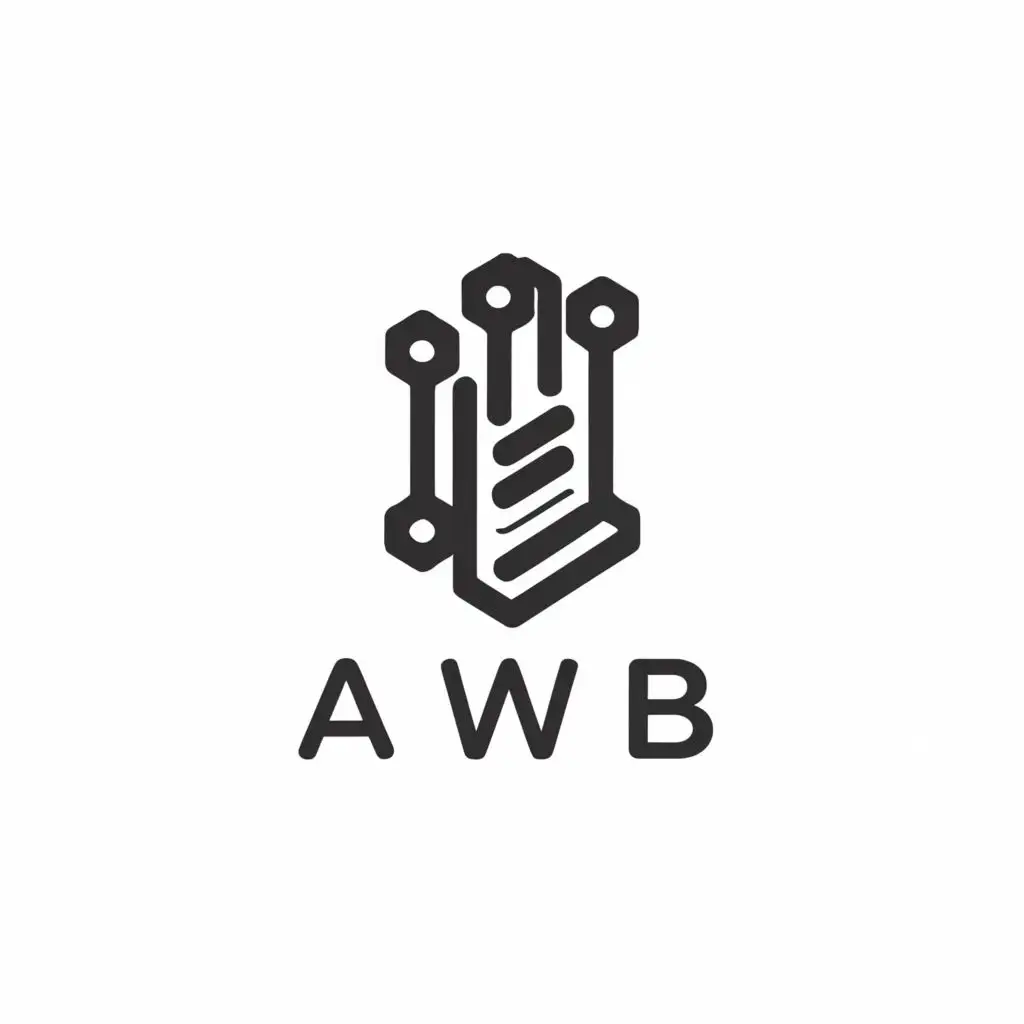 a logo design,with the text "AWB", main symbol:enterprie software architecture,Moderate,be used in Technology industry,clear background and white font