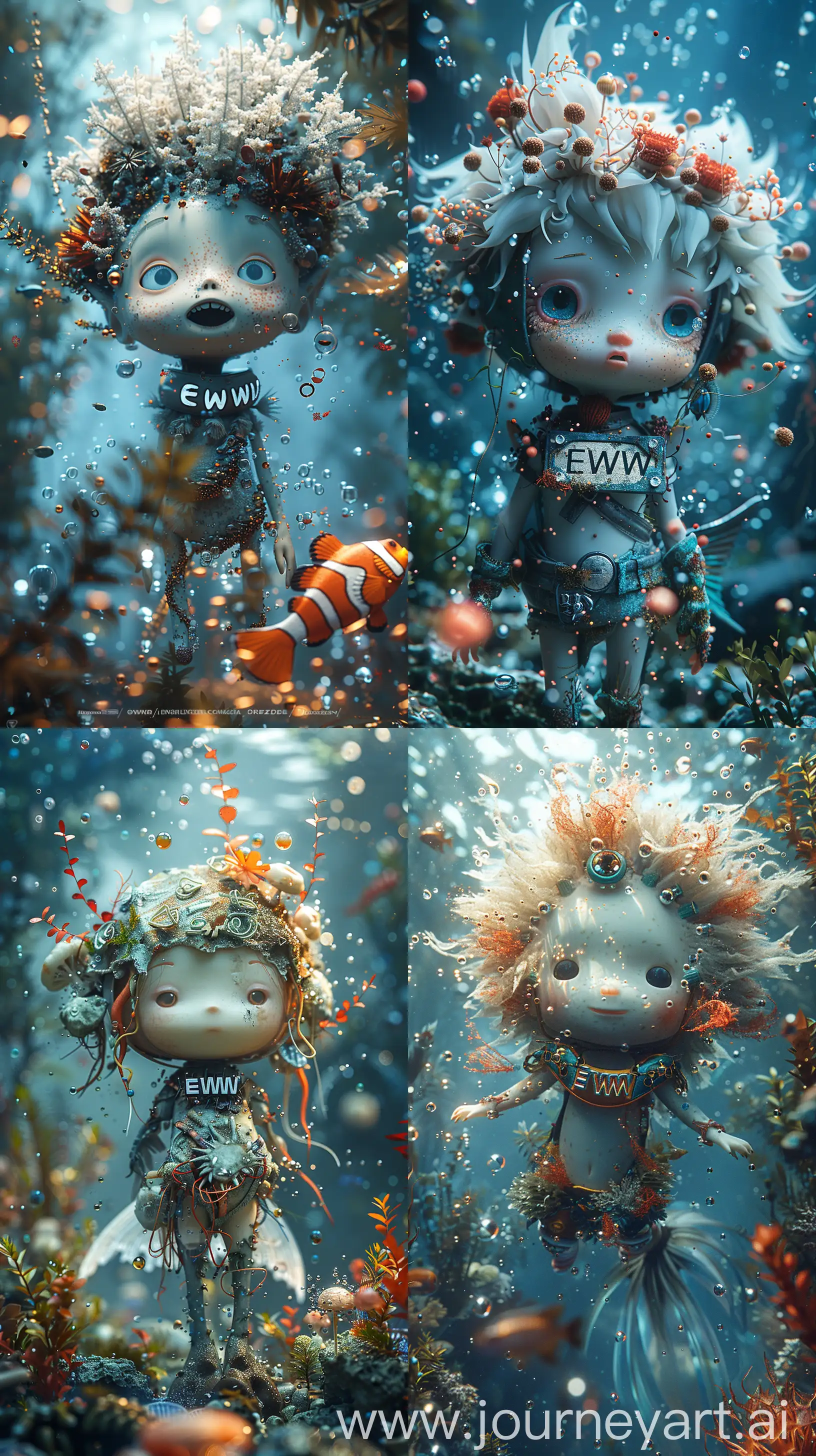 Cute-Underwater-Fantasy-Character-with-EWW-Collar-and-Surreal-Headpiece