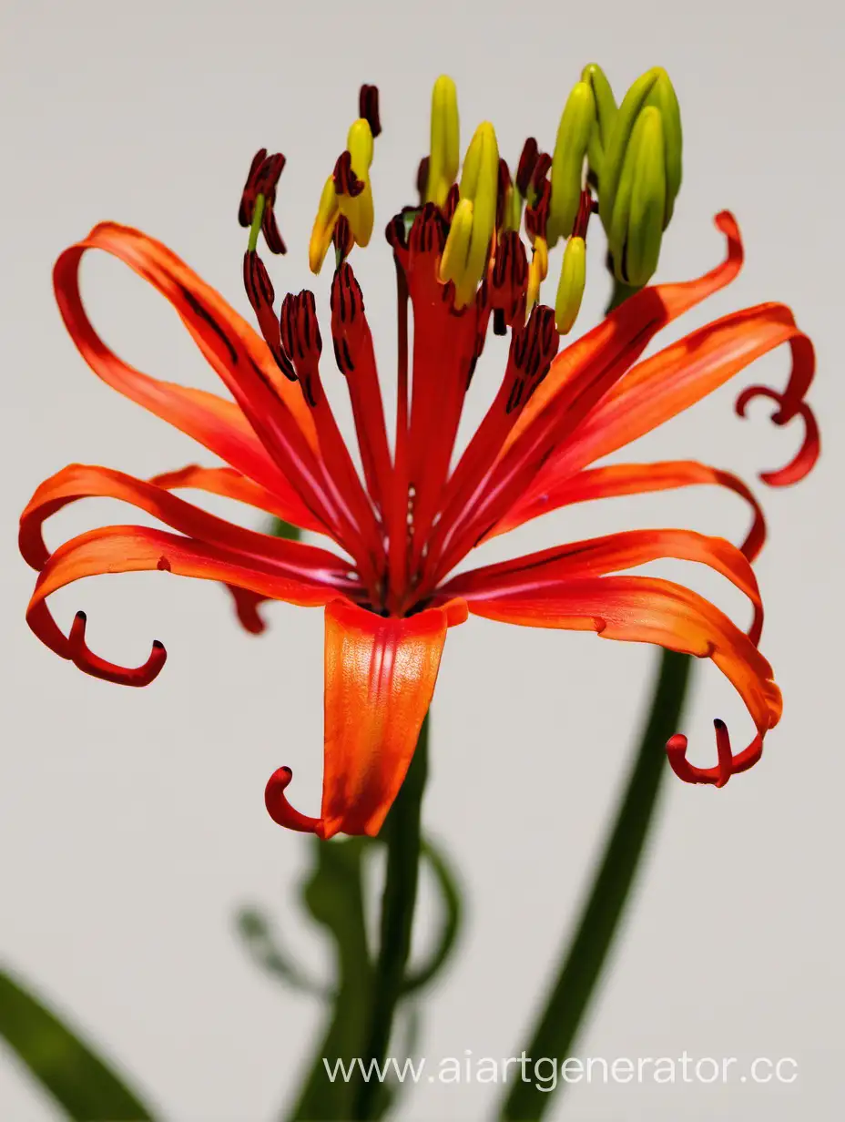 Vibrant-African-Flame-Lily-Blossoming-in-Tropical-Garden
