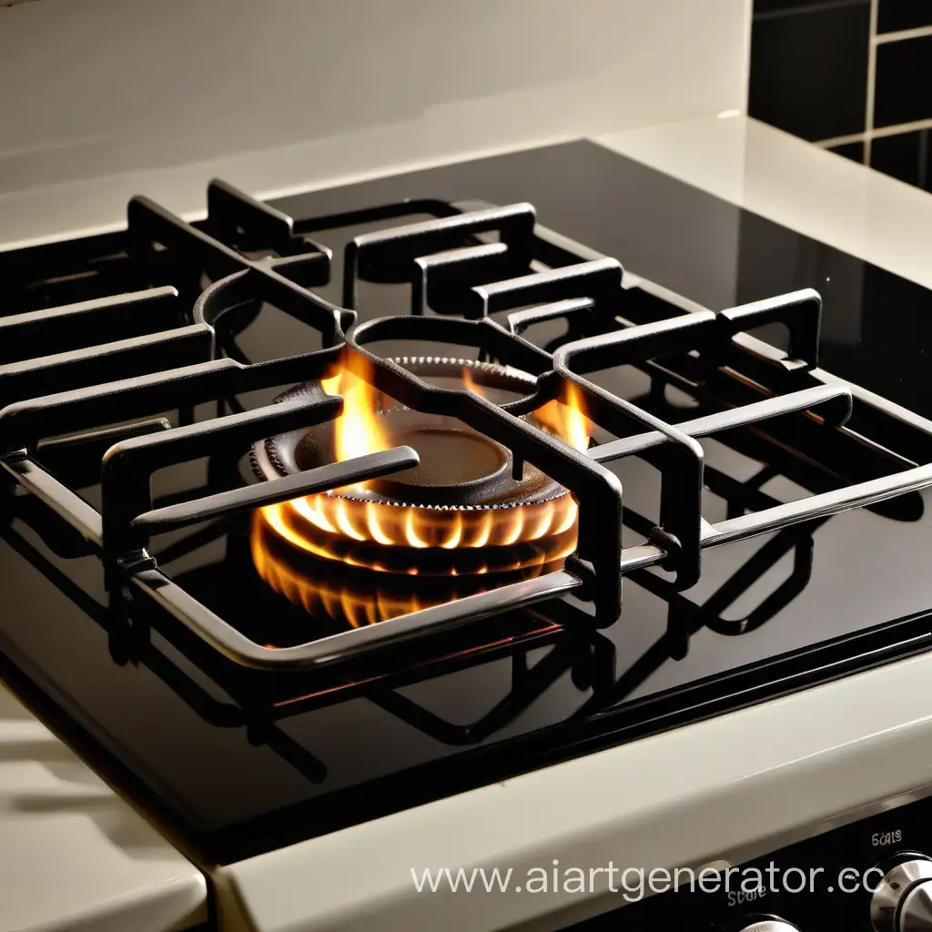 Brightly-Lit-Gas-Stove-in-Action