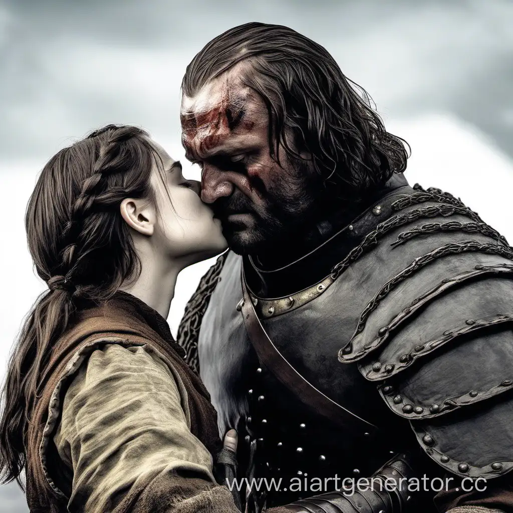 Arya-Stark-and-Sandor-Clegane-Romantic-Kiss-Scene